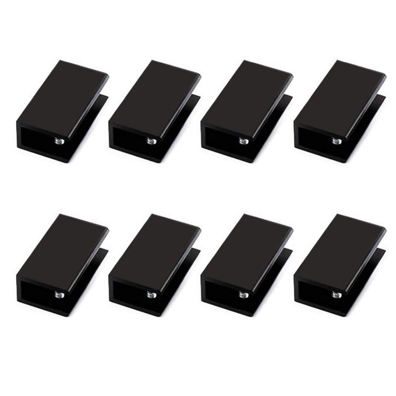 WEKBOSS Kyien Pack of 8 Aluminum Alloy Square Glass Shelf Clamp Clip Holder Support Bracket (A: Suitable for 10-12 mm Thick Glass) - Image 1